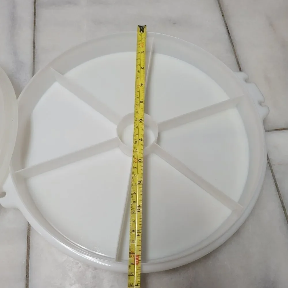 Vintage Tupperware Divided Party Susan Vegetable Serving Tray